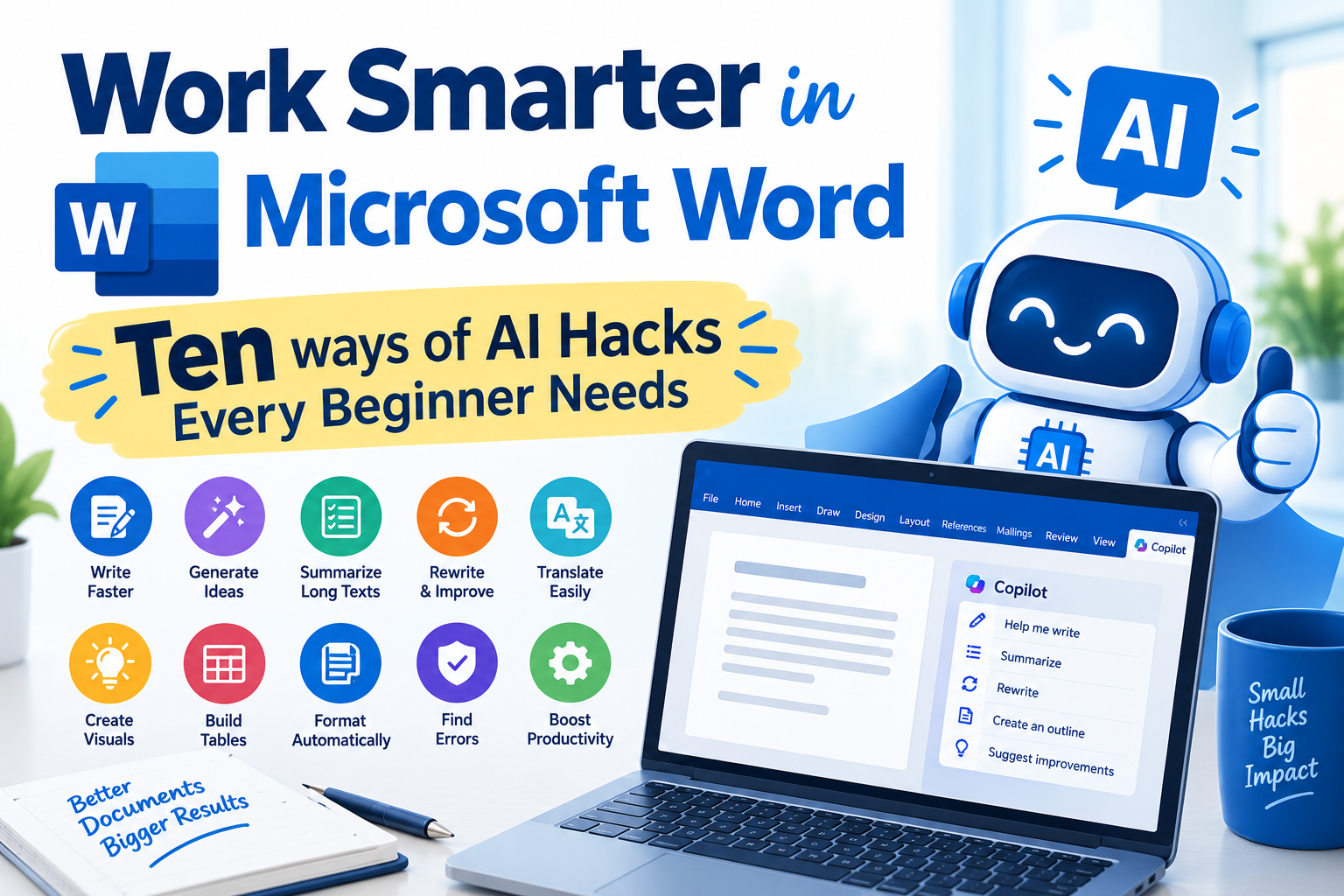 Work Smarter in Microsoft Word: Ten ways of AI Hacks Every Beginner Needs